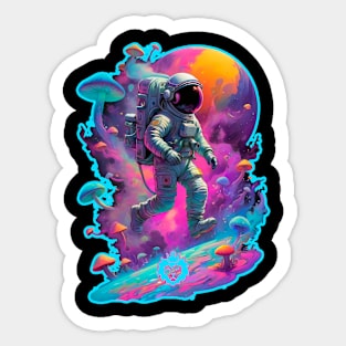 Psychedelic mushroom astronaut Sticker